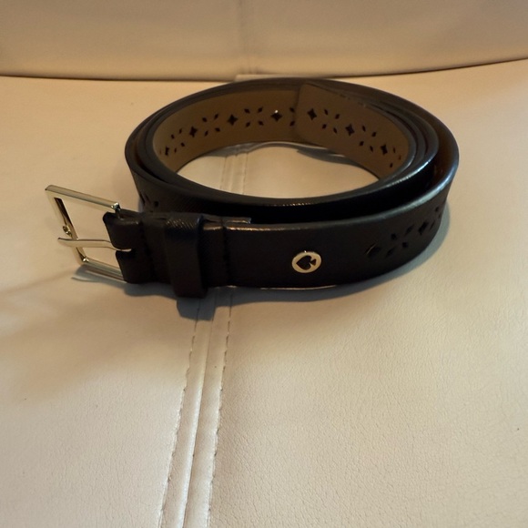 Kate Spade Perforated Black Belt XL GUC - Picture 1 of 6